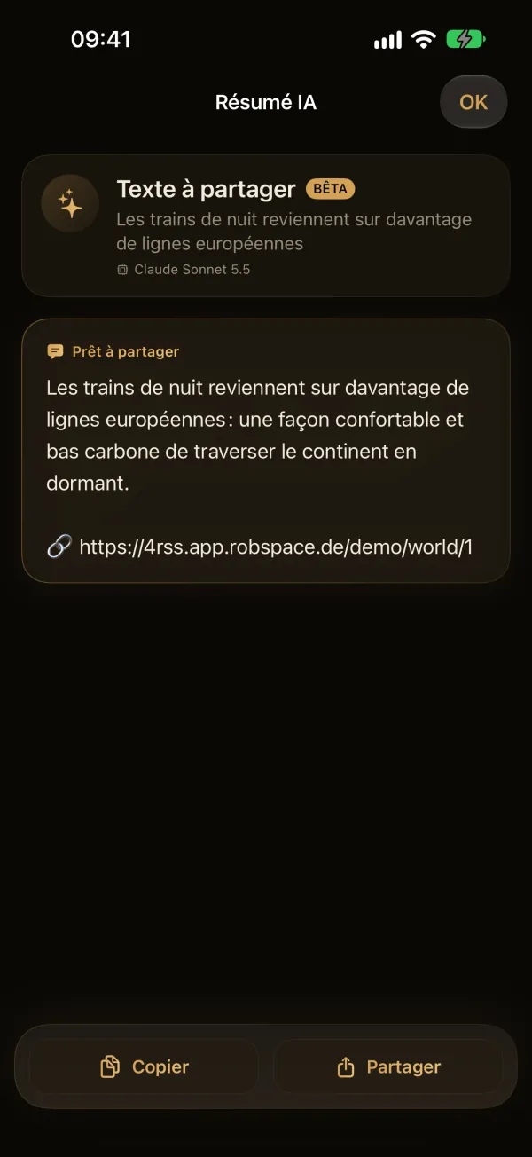 4RSS — Texte à partager